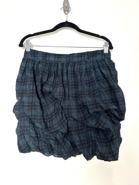 River Island Navy Plaid Bubble Skirt Y2K Fairy Grunge Whimsigoth Balloon Preppy